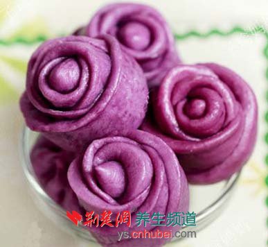 馒头的做法 紫薯玫瑰馒头