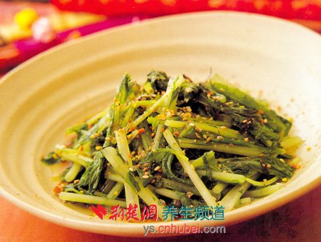 孕后期降压利尿营养食谱：香松白灼野菜